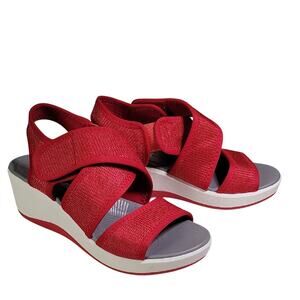 Flexus Makiyah Red Comfort Sandals Womens Size 6 New